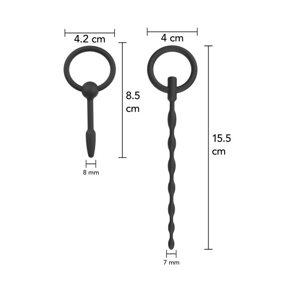 KIT DI DUE SONDE URETRALI IN SILICONE TAGLIA S ANCHE PER PRINCIPIANTI