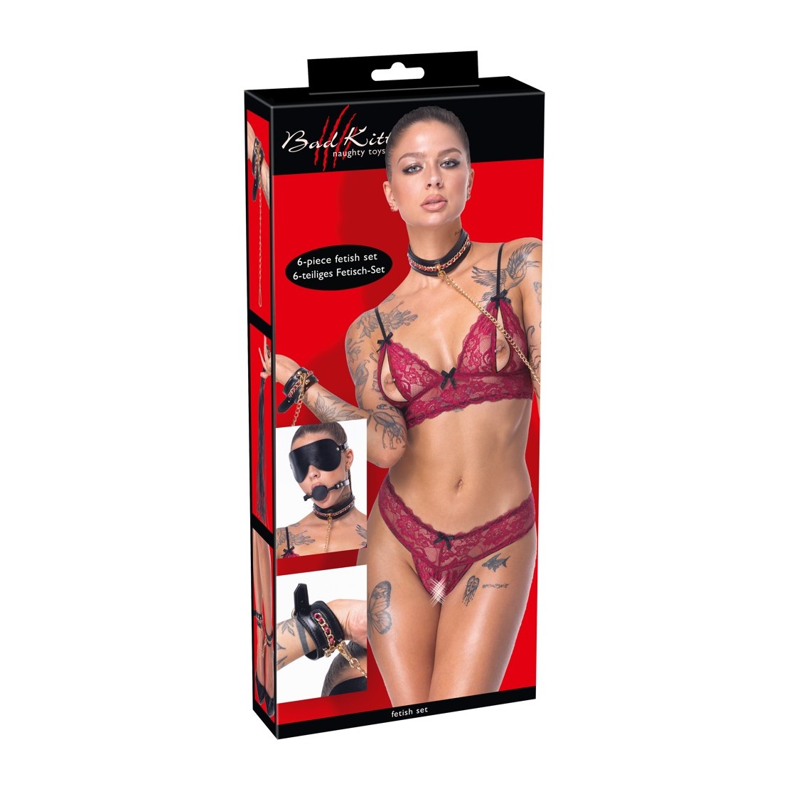 KIT BONDAGE 6 PEZZI NERO ELEGANTE CON DETTAGLI...