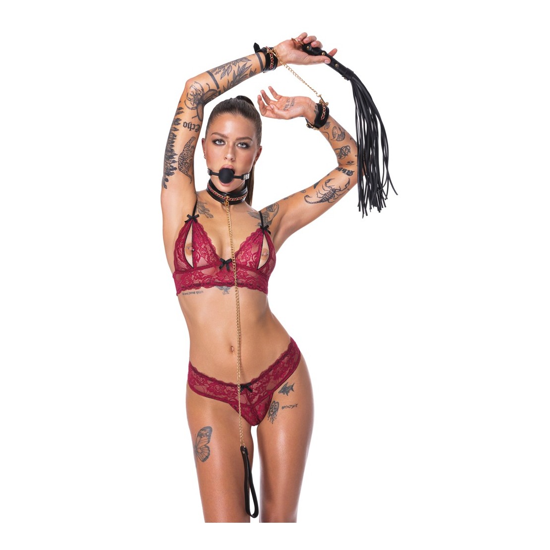 KIT BONDAGE 6 PEZZI NERO ELEGANTE CON DETTAGLI...