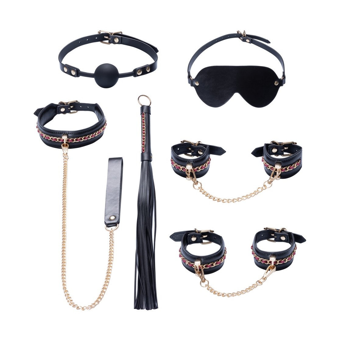 KIT BONDAGE 6 PEZZI NERO ELEGANTE CON DETTAGLI...