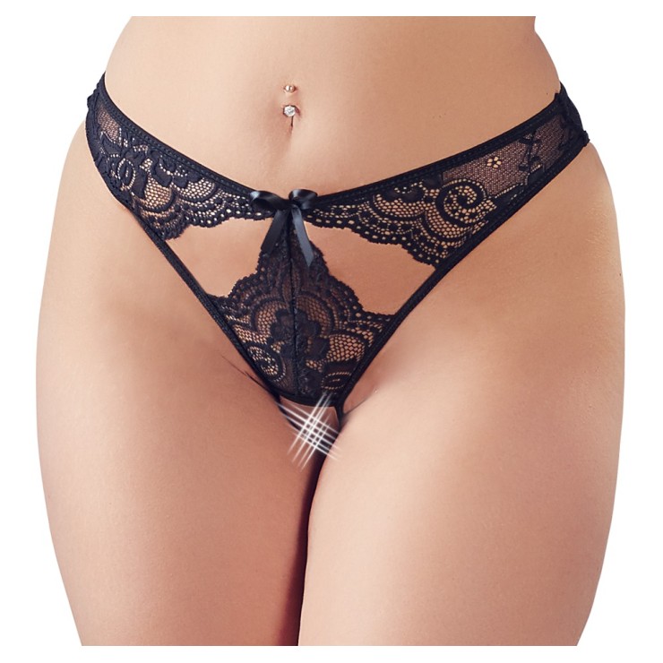 CULOTTE SEXY IN RAFFINATO PIZZO NERO FLOREALE CON... 2