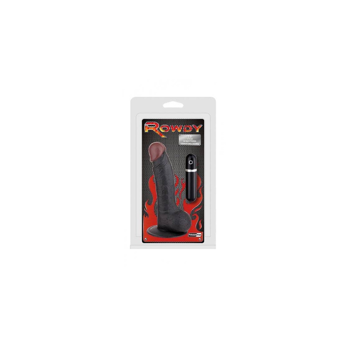 ROWDY VIBRATORE NERO CON VENTOSA 19 CM     