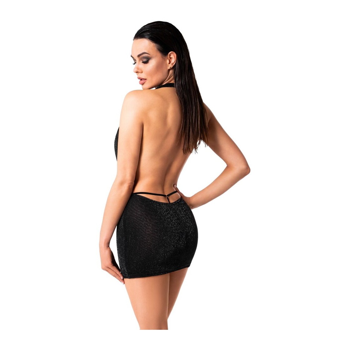 MINI ABITO SEXY PER DONNA SCOLLATO IN LUREX IN...