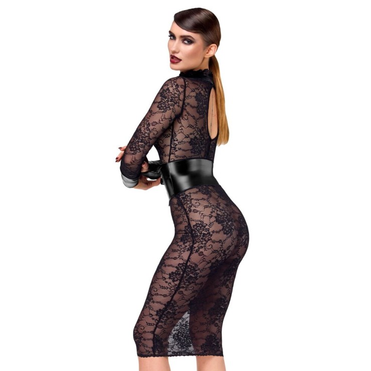 ABITO MIDI IN PIZZO SEXY CON MANICA LUNGA SPANDEX PER... 2