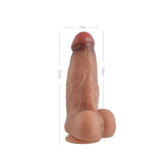 FALLO REALISTICO GROSSO IN SILICONE CON TESTICOLI E VENTOSA 9"