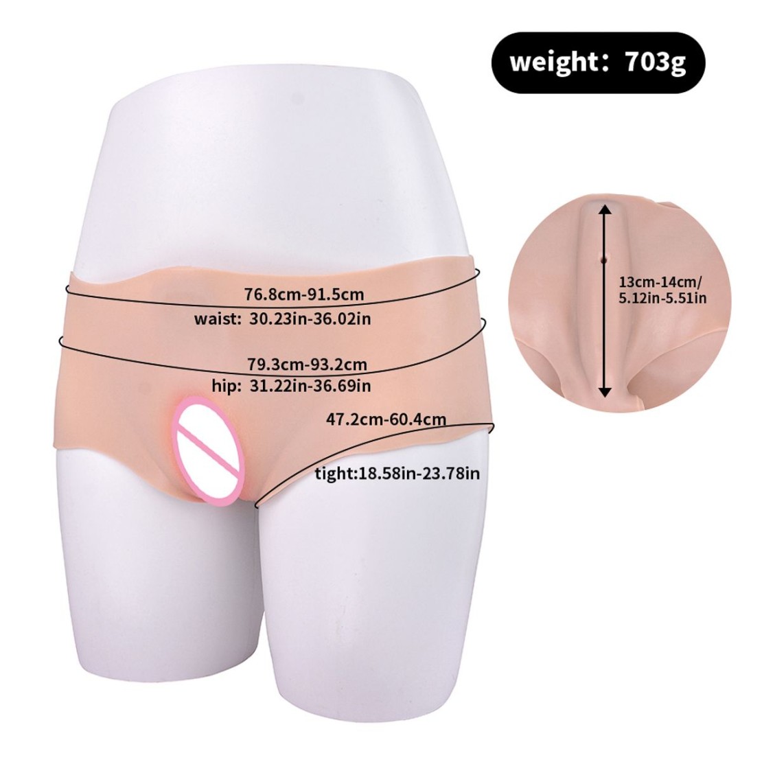 PROTESI MUTANDA IN SILICONE A FORMA DI VAGINA...