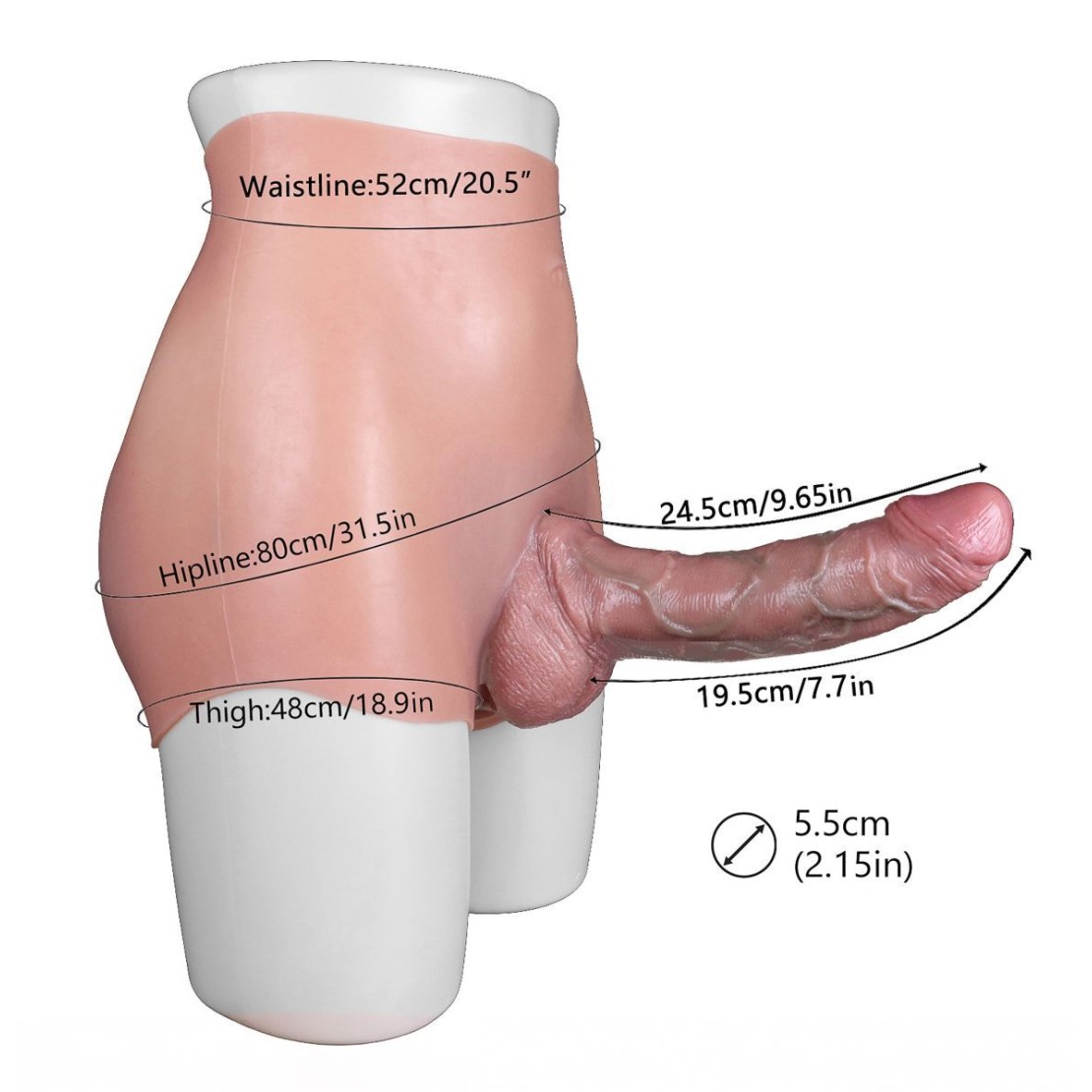 MUTANDA REALISTICA A VITA ALTA IN SILICONE...