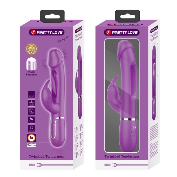 RABBIT 3-IN-1 CON LINGUA PER PUNTO G E VIBRATORE CLITORIDE CON TURBO KAMPAS