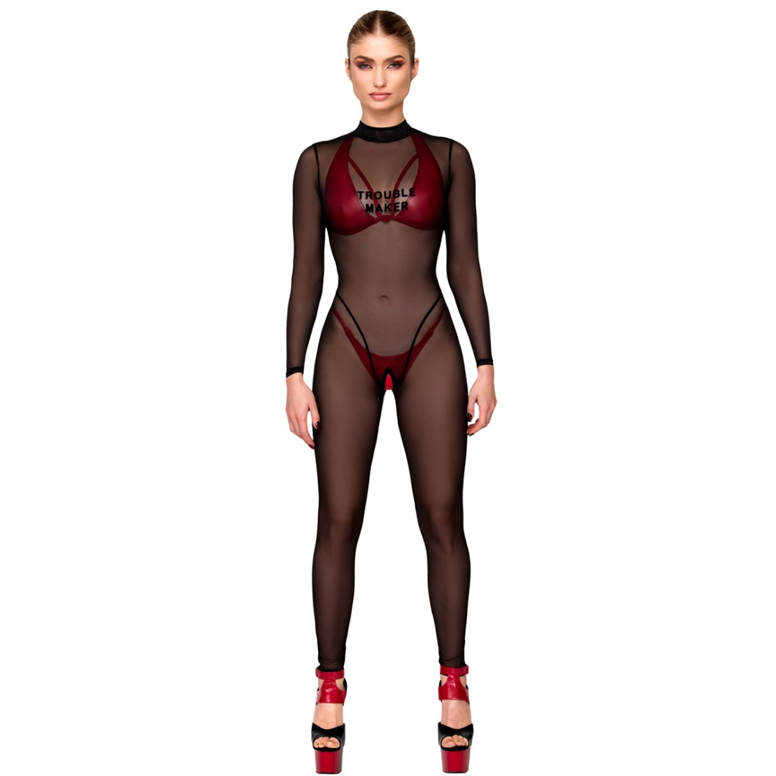 TUTA IN TULLE TRASPARENTE TROUBLE MAKER APERTA...