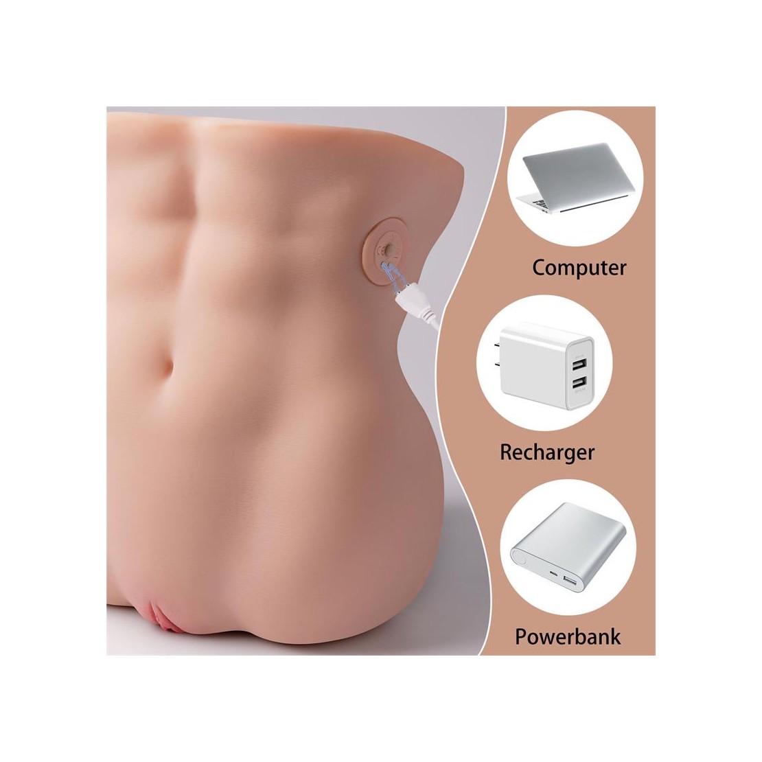 MASTURBATORE REALISTICO DI TORSO MUSCOLOSO DI...