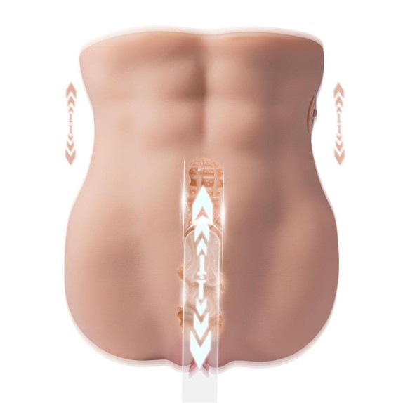 MASTURBATORE DI TORSO MUSCOLO REALISTICO DI DONNA CON MOVIMENTO A SPINTA LYDIA