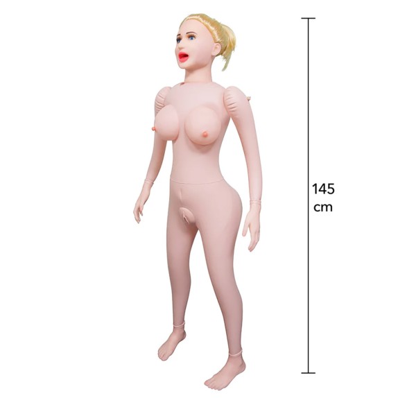 LOLA BAMBOLA GONFIABILE IN PVC E SILICONE CON BOCCA VAGINA E ANO