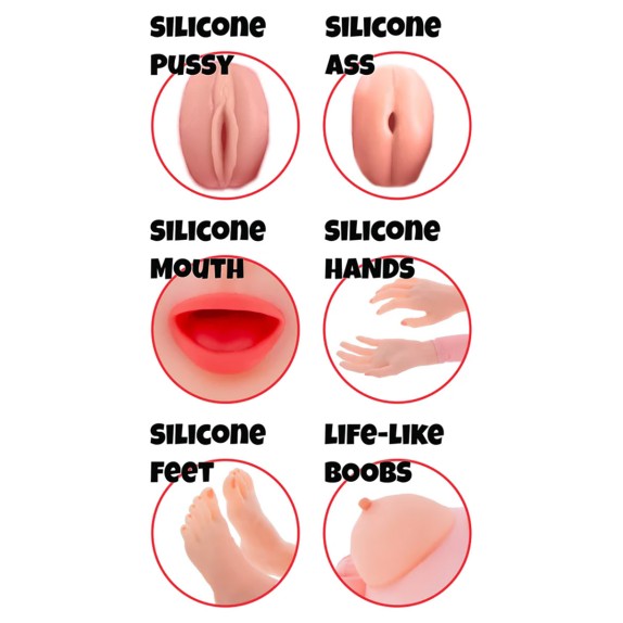 LOLA BAMBOLA GONFIABILE IN PVC E SILICONE CON BOCCA VAGINA E ANO