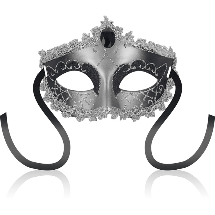 MASCHERA PER OCCHI SEXY GRIGIA E NERA REGOLABILE OHMAMA