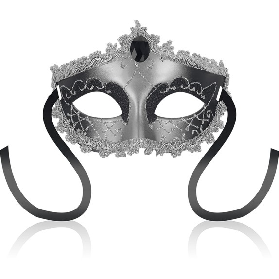 MASCHERA PER OCCHI SEXY GRIGIA E NERA REGOLABILE OHMAMA