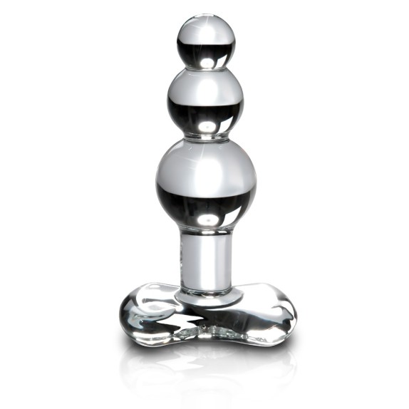 PLUG ANALE CON DESIGN A PALLINE IN VETRO SOFFIATO A MANO IPOALLERGENICO