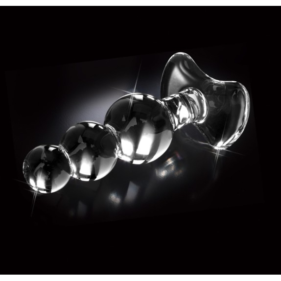 PLUG ANALE CON DESIGN A PALLINE IN VETRO SOFFIATO A MANO IPOALLERGENICO