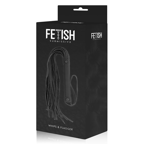 FLOGGER NERO IN PELLE VEGANA FRUSTINO PER GIOCHI SADOMASO