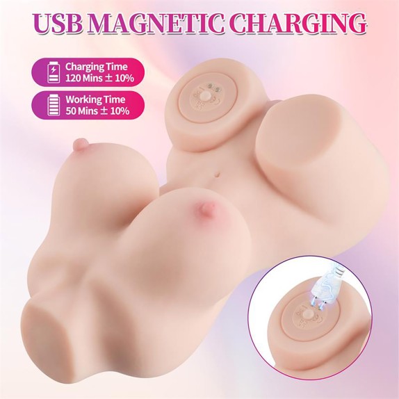 LILINET BUSTO REALISTICO PICCOLO VIBRANTE IN MORBIDO TPR XISE