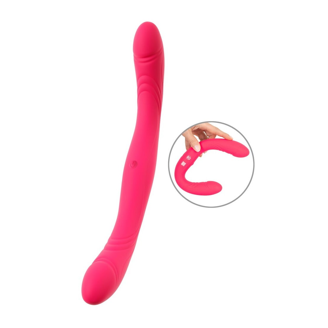 VIBRATORE DOPPIA TESTA RICARICABILE IN SILICONE...