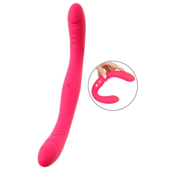 VIBRATORE DOPPIA TESTA RICARICABILE IN SILICONE FLESSIBILE