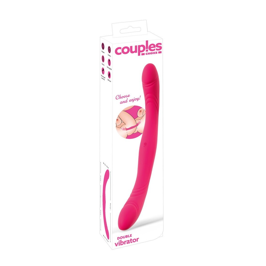 VIBRATORE DOPPIA TESTA RICARICABILE IN SILICONE...