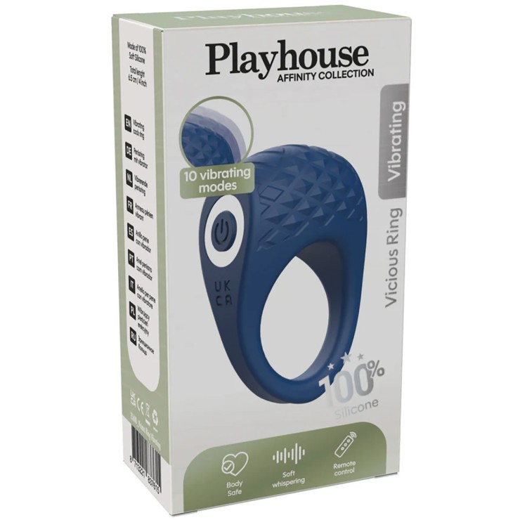 ANELLO VIBRANTE IN SILICONE CON TELECOMANDO CON RILIEVI...