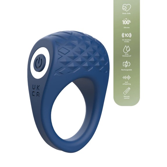 ANELLO VIBRANTE IN SILICONE CON TELECOMANDO CON RILIEVI STIMOLANTI