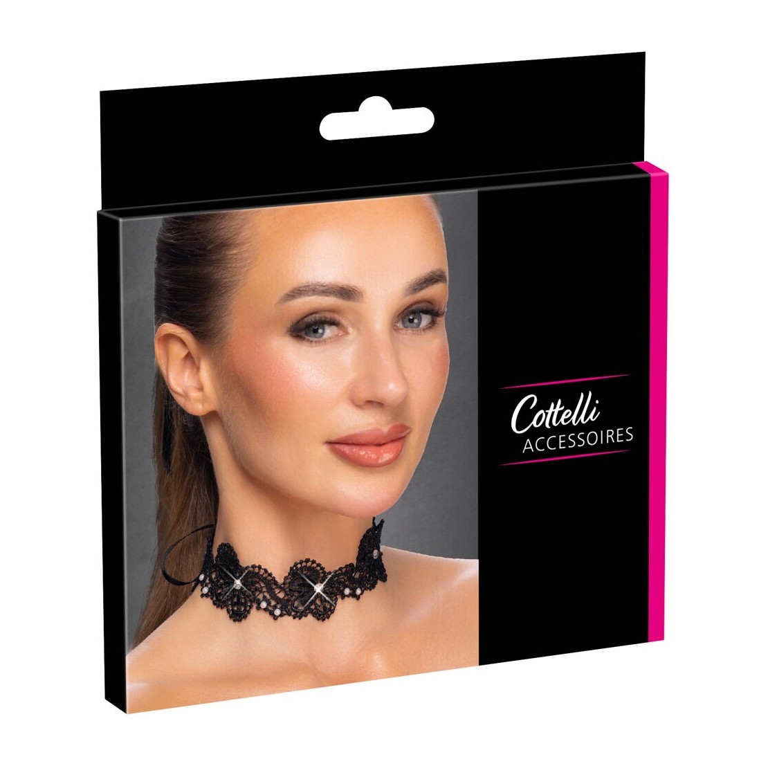 CHOKER COLLARINO SEXY IN PIZZO CON STRASS E...