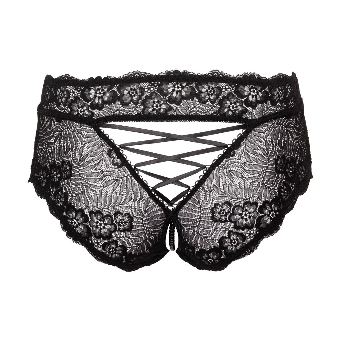 CULOTTE IN PIZZO FLOREALE APERTA SUL CAVALLO E...