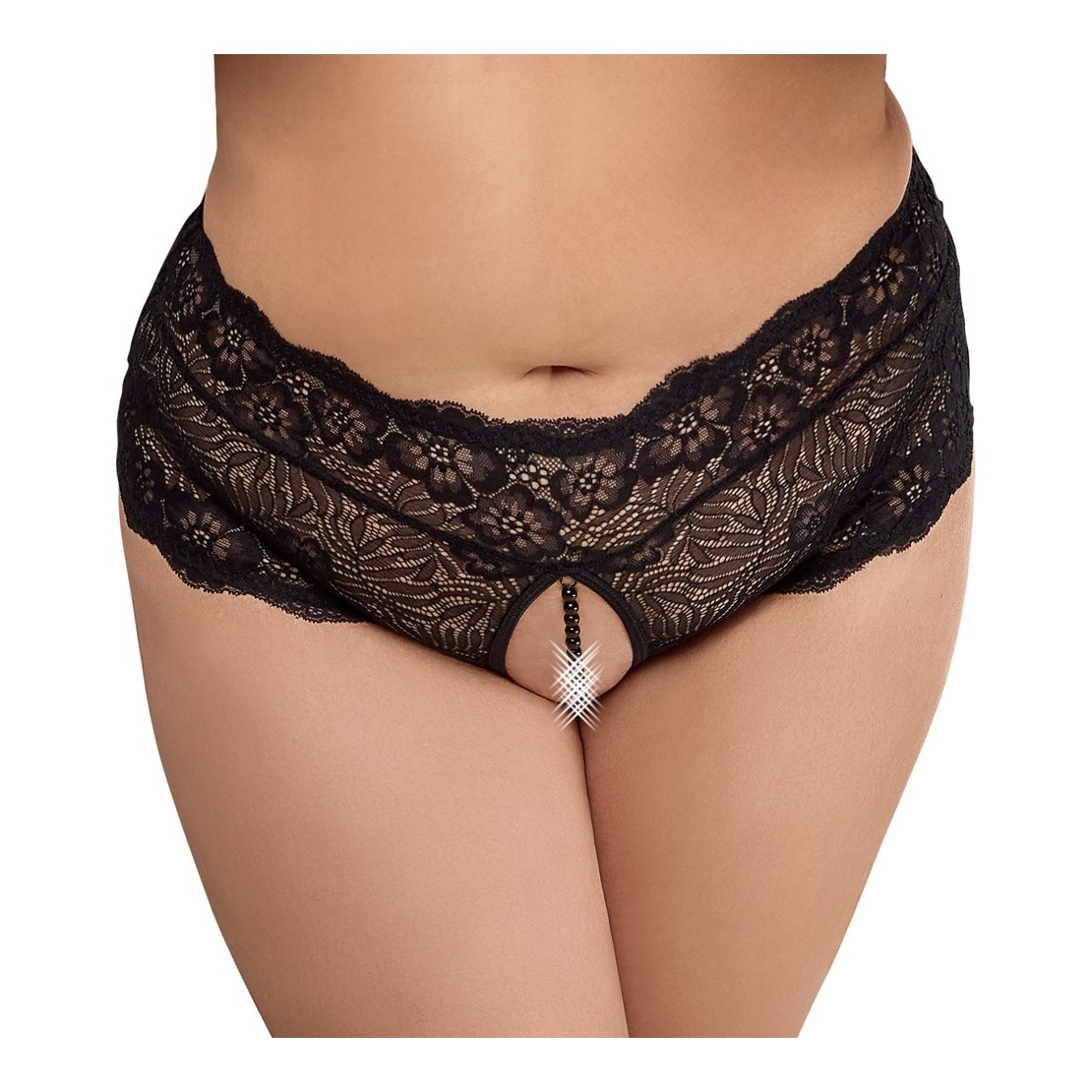 CULOTTE IN PIZZO FLOREALE APERTA SUL CAVALLO E...