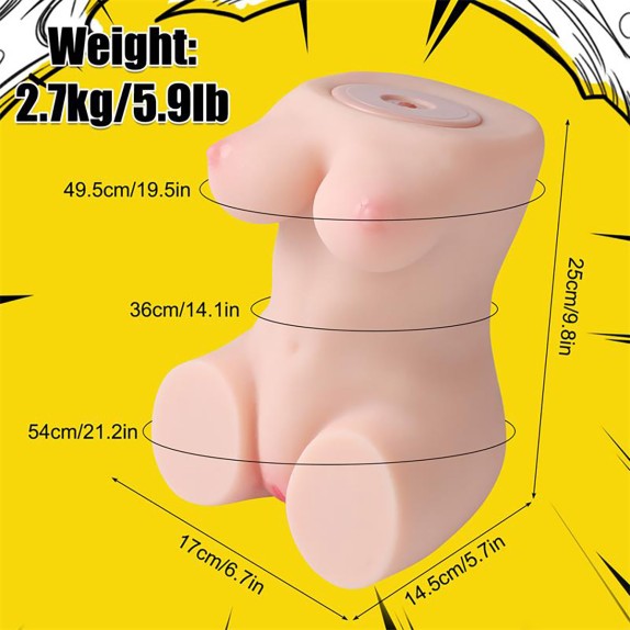 MINI BUSTO DONNA REALISTICO CON MOVIMENTO A SPINTA RENATA PER UOMO