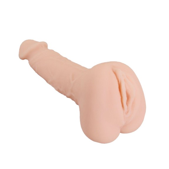 MASTURBATORE REALISTICO 2 IN 1 PROLUNGA DILDO E VAGINA PENETRABILE