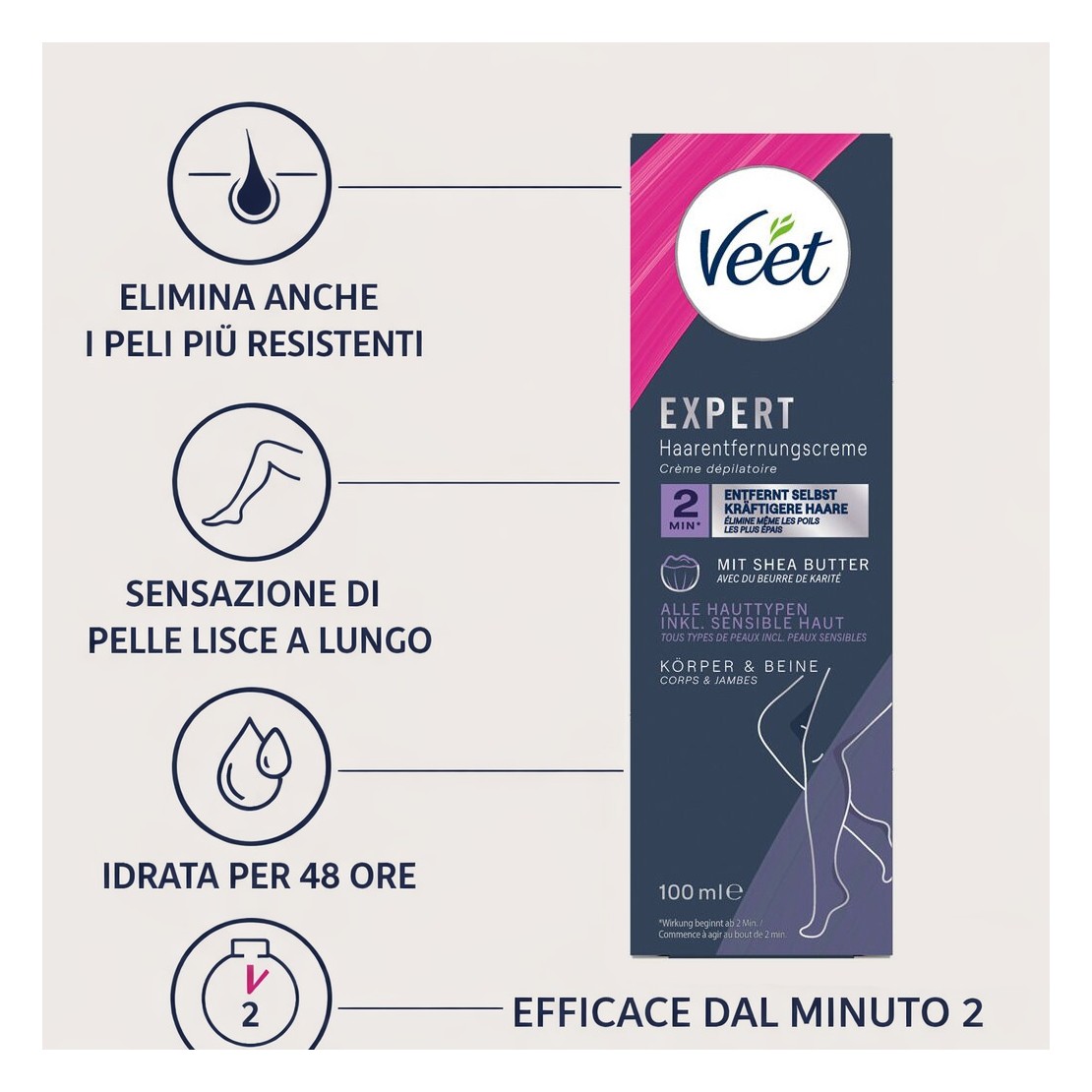CREMA DEPILATORIA VEET EXPERT PER DONNA CON...