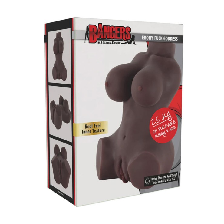 TORSO BAMBOLA REALISTICA EBONY MASTURBATORE PER UOMO...