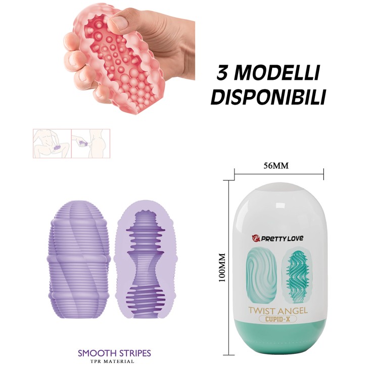 OVETTO MASTURBATORE DOUBLE FACE CON RILIEVI STIMOLANTI...