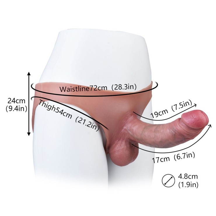 SLIP INDOSSABILE IN SILICONE CON PENE REALISTICO KIOTOS 2