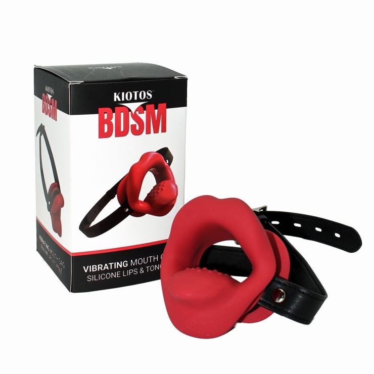 APRIBOCCA VIBRANTE GAG A FORMA DI LABBRA IN SILICONE CON...