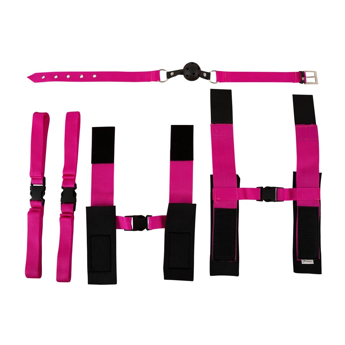 COSTRITTIVO DA LETTO BDSM FUCSIA CON ACCESSORI...