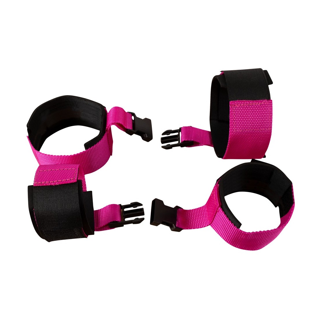 COSTRITTIVO DA LETTO BDSM FUCSIA CON ACCESSORI...