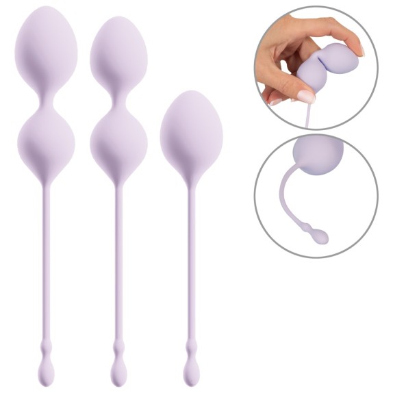 SET DI 3 PALLINE VAGINALI CON PESI E MISURE DIFFERENTI PER ALLENAMENTO DEL PAVIMENTO PELVICO ELORIN