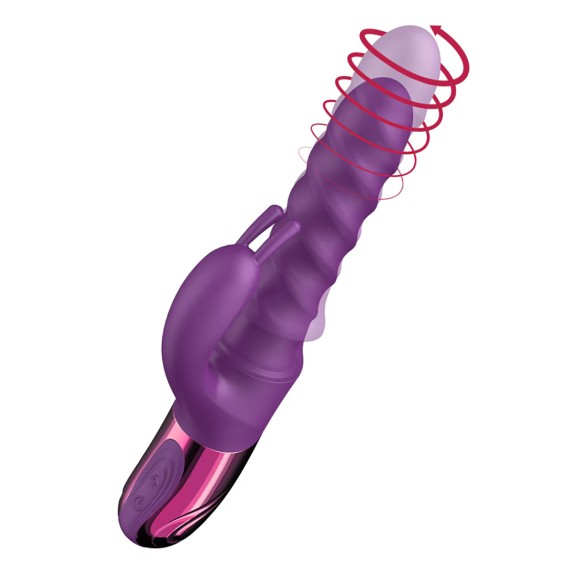 VIBRATORE SWIRL RABBIT CON MOVIMENTO SU E GIÙ E VIBRAZIONE