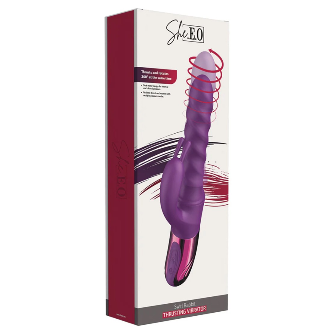 VIBRATORE SWIRL RABBIT CON MOVIMENTO SU E GIÙ E...