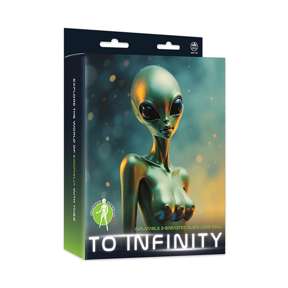 ALIEN BAMBOLA GONFIABILE SEXY VERDE CON 3 SENI...