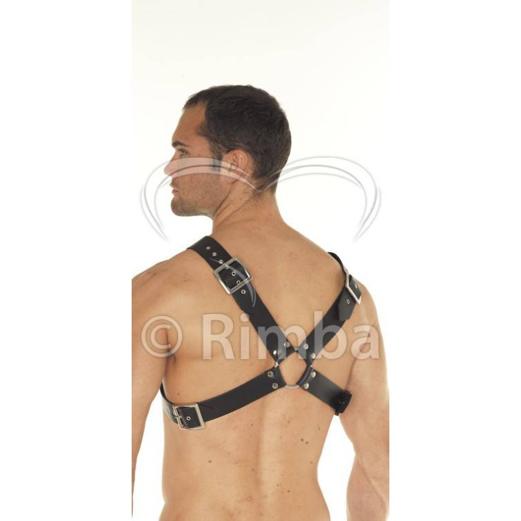 HARNESS IN PELLE REGOLABILE CON CINGHIE REGOLABILI E  2