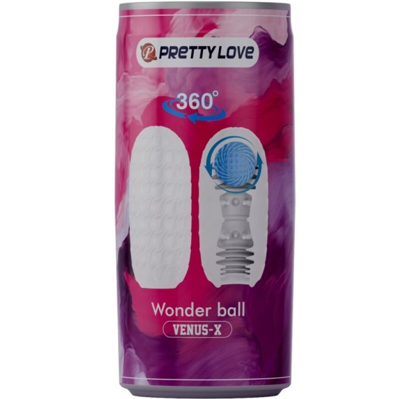 MASTURBATORE PER UOMO A FORMA DI OVETTO CON TEXTURE INTERNA E SFERA ROTANTE WONDER BALL VENUS-X