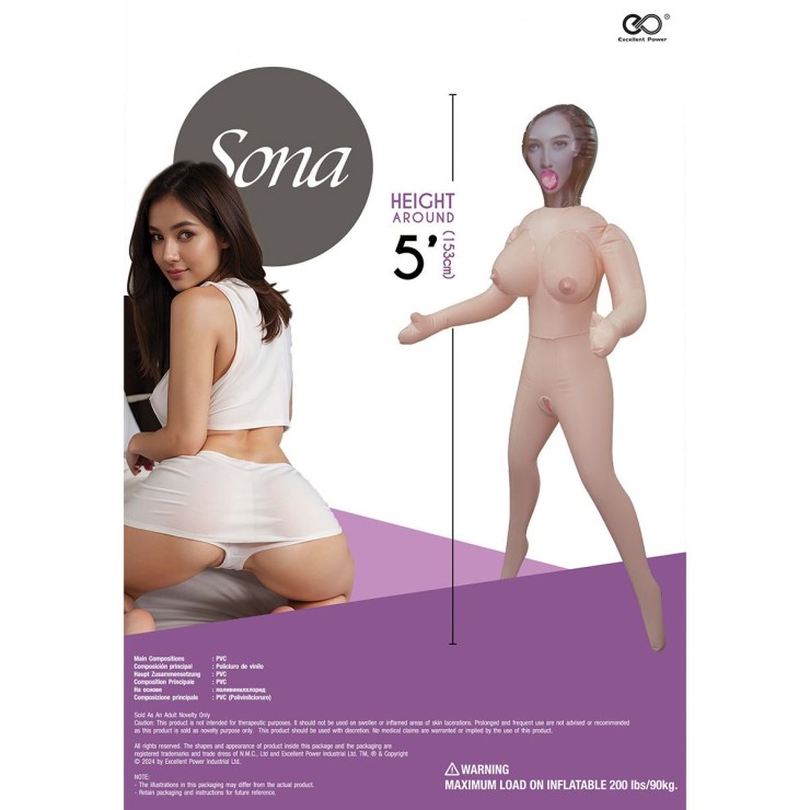 BAMBOLA GONFIABILE SEXY SONA HUSSY 3 FORI CON SENO GRANDE 2