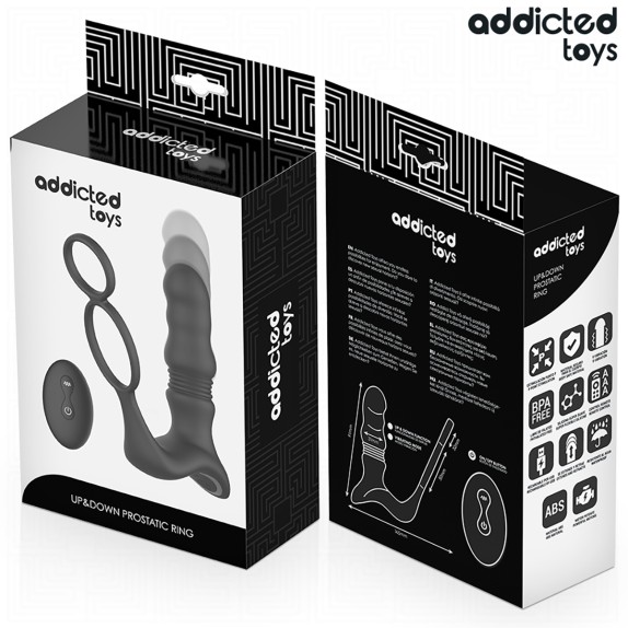 PLUG ANALE PROSTATICO CON ANELLO E MOVIMENTO A SPINTA ADDICTED TOYS