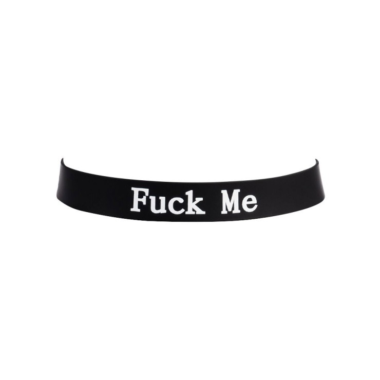 COLLARE IN SILICONE NERO CON SCRITTA "FUCK ME" E CHIUSURA... 2