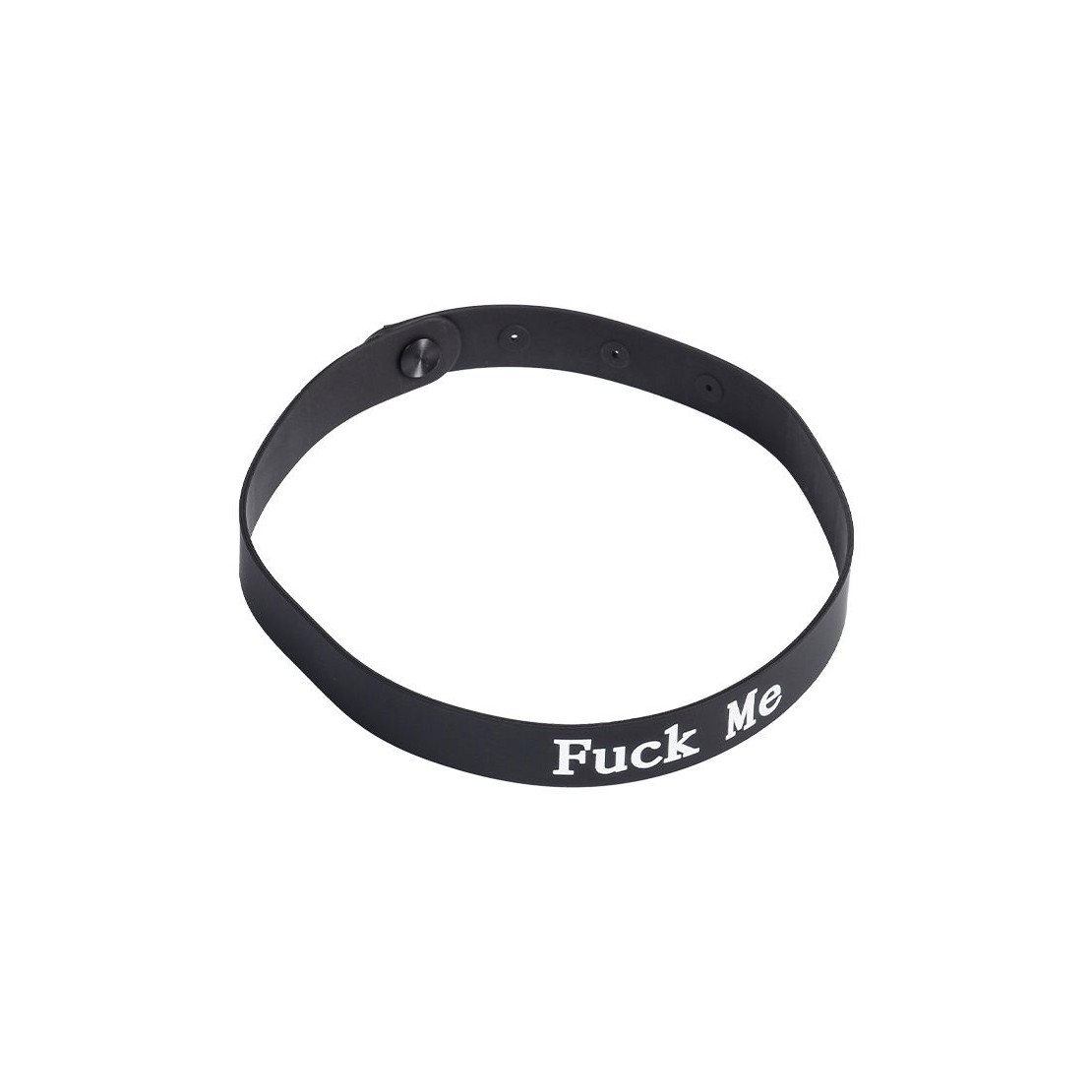 COLLARE IN SILICONE NERO CON SCRITTA "FUCK ME"...